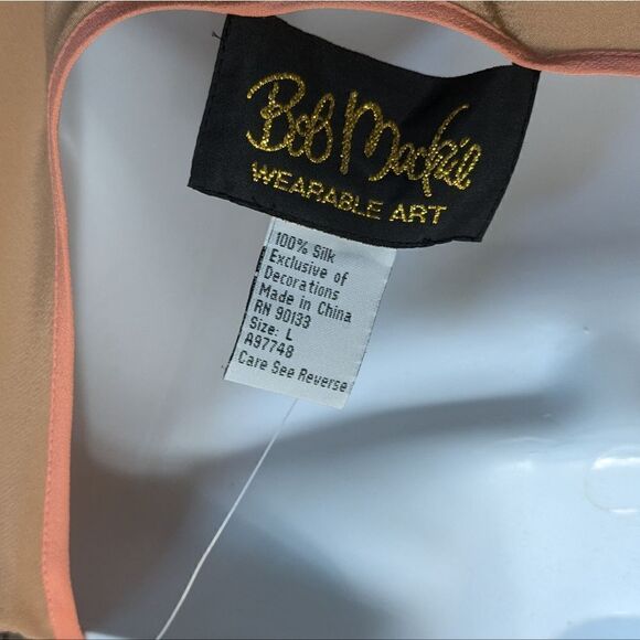NWT Silk Bob Mackie Wearable Art 2 Piece Set Bamboo Tank Top and Blouse Size L - Picture 4 of 10